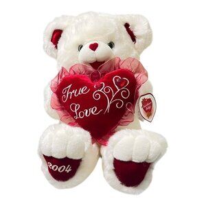 Dan Dee 2004 True Love Sweetheart Valentine Teddy Bear Plush 15" Red Heart READ